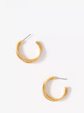Mint Velvet cross over hoop earrings gold 3cm UK version