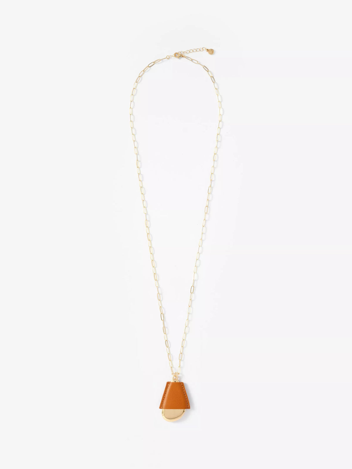Mint Velvet gold tone faux leather pendant necklace 82cm, imported from the UK