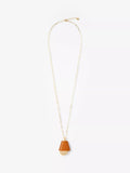 Mint Velvet gold tone faux leather pendant necklace 82cm, imported from the UK
