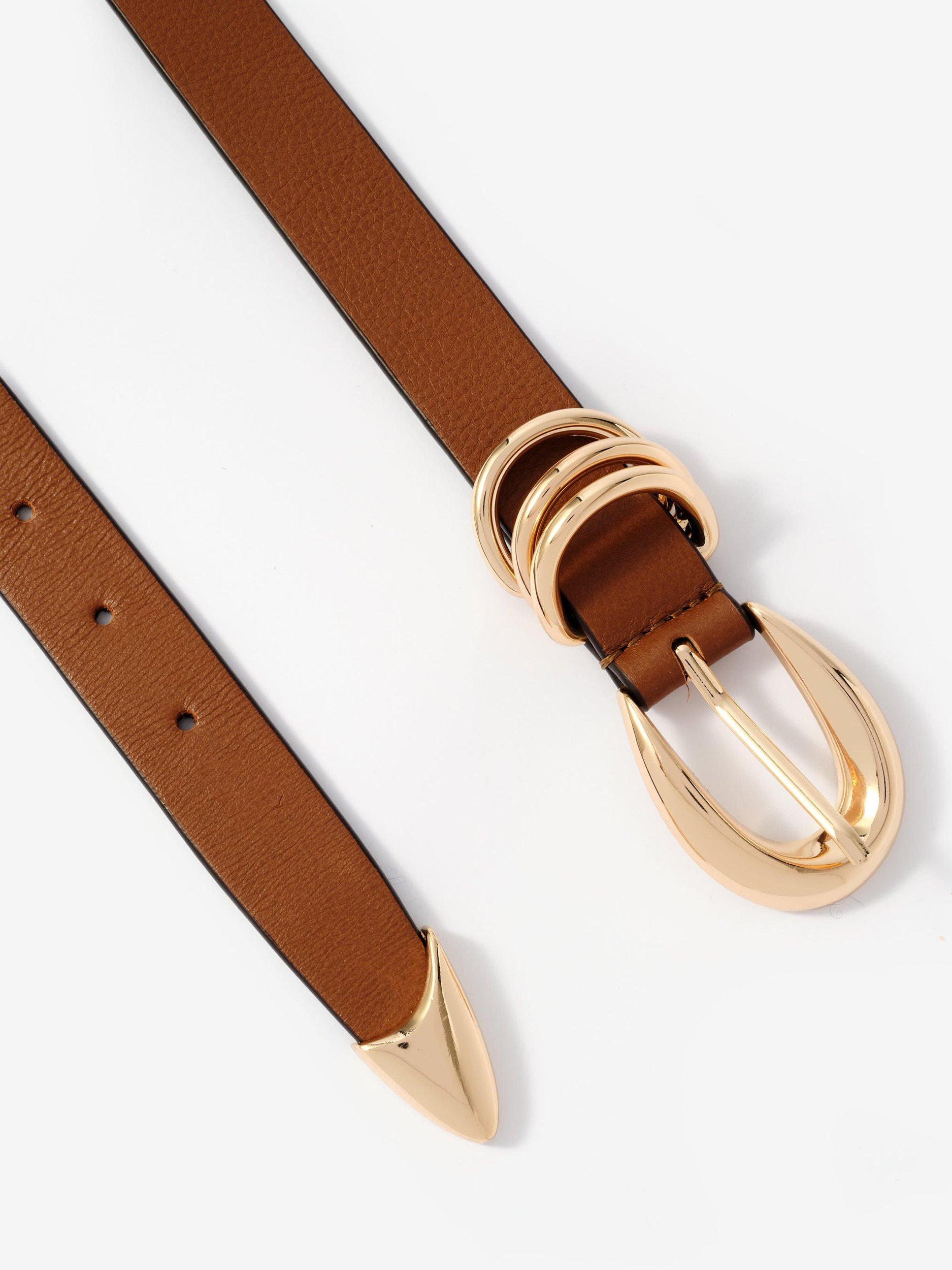 Mint Velvet classic buckle pure leather belt tan (British brand)