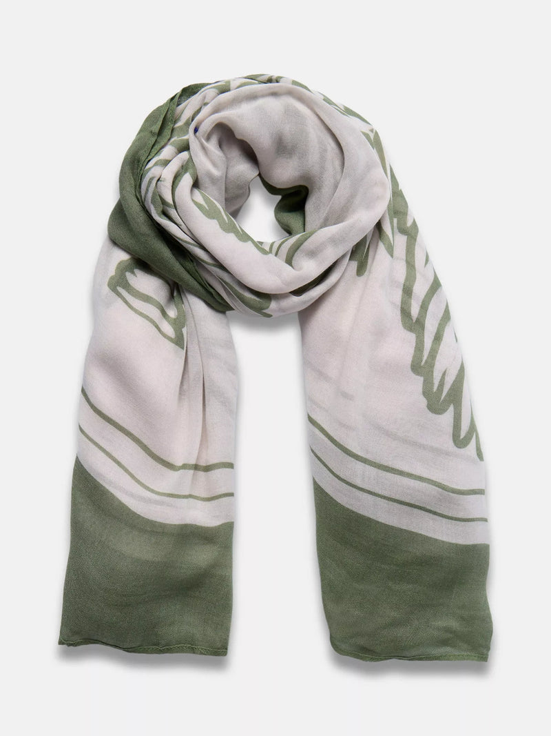 Mint Velvet palm print scarf cover up green multi - British product