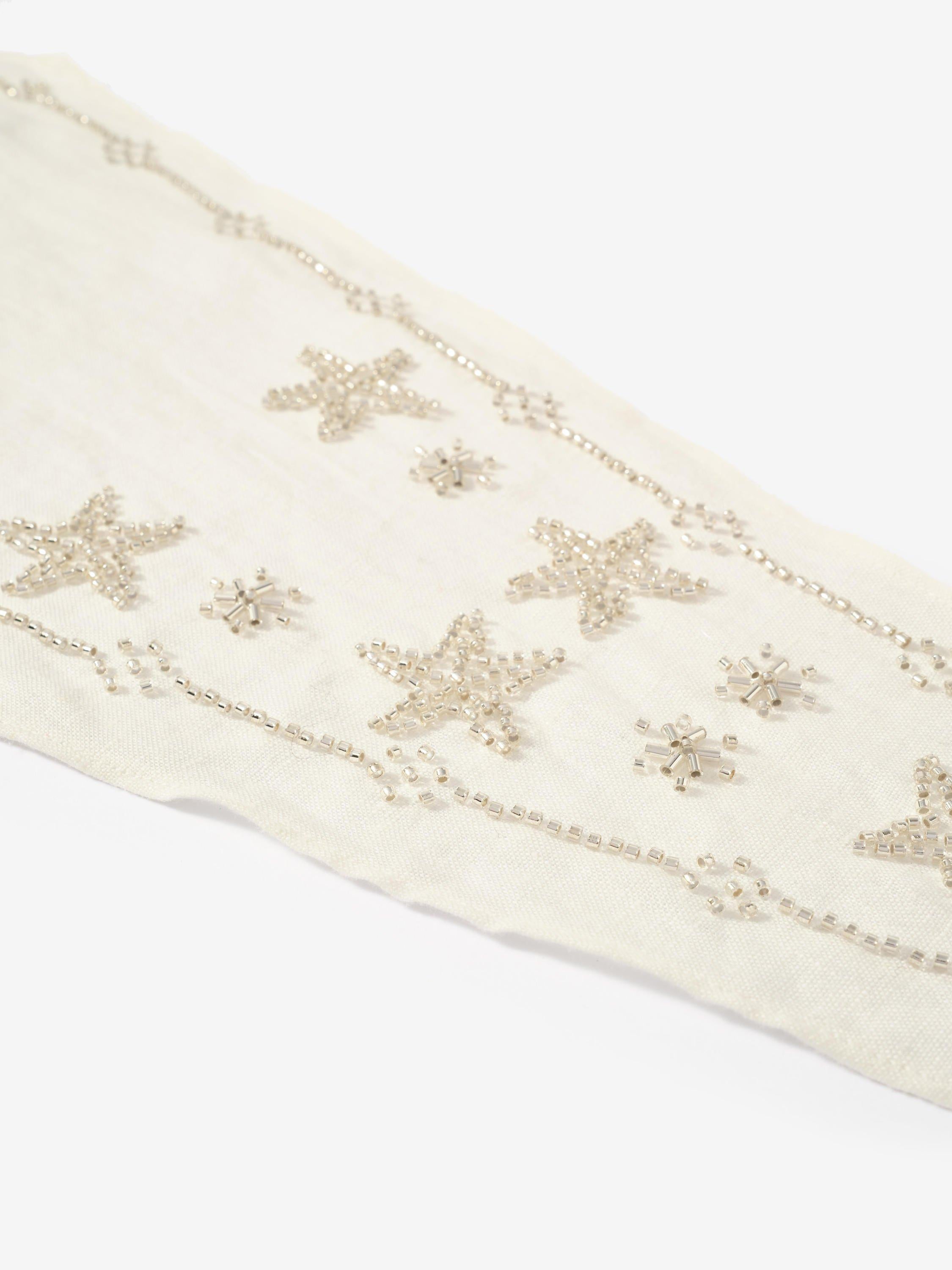 Mint Velvet floral embellished linen neck scarf - British product