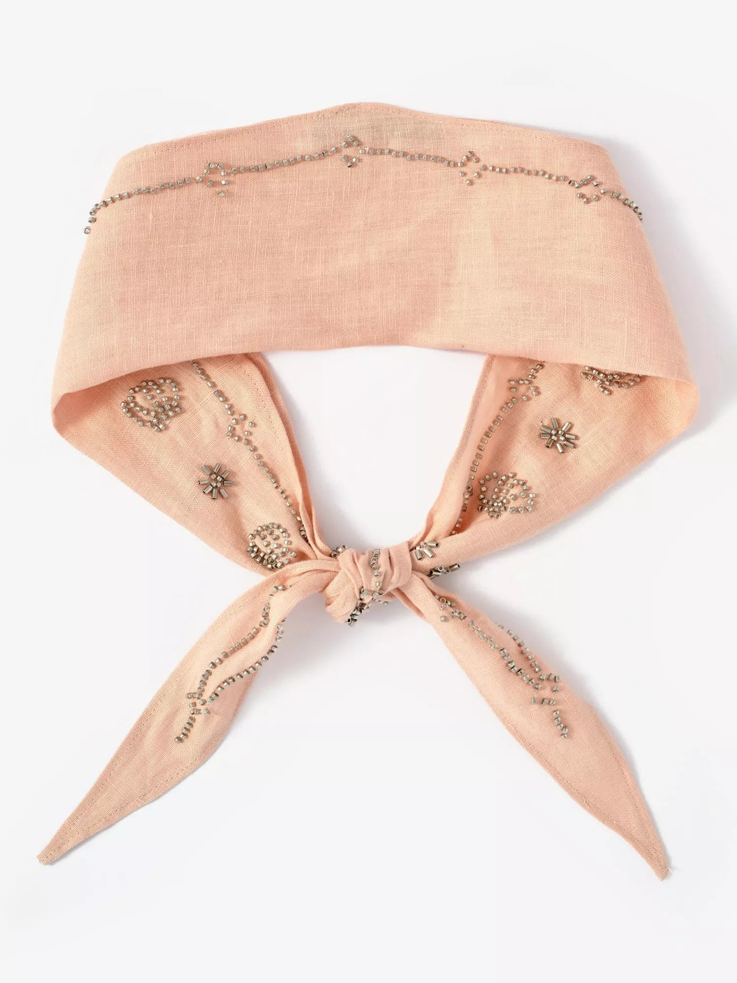 Mint Velvet floral embellished linen neck scarf - British product
