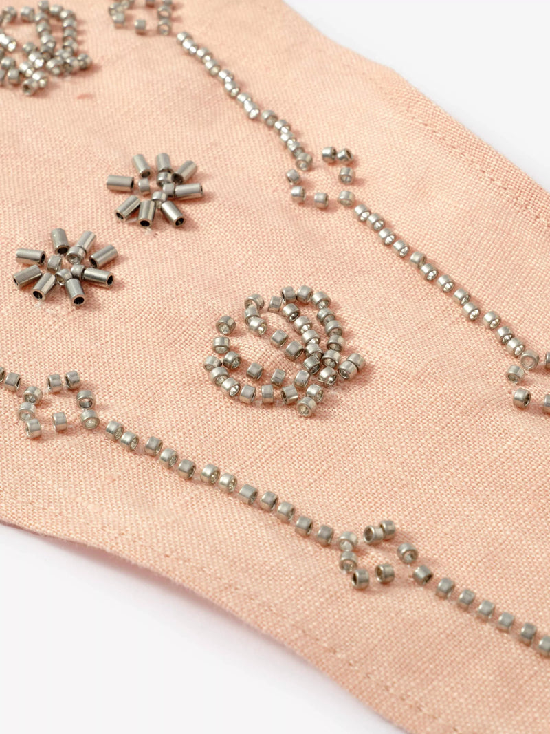 Mint Velvet floral embellished linen neck scarf - British product