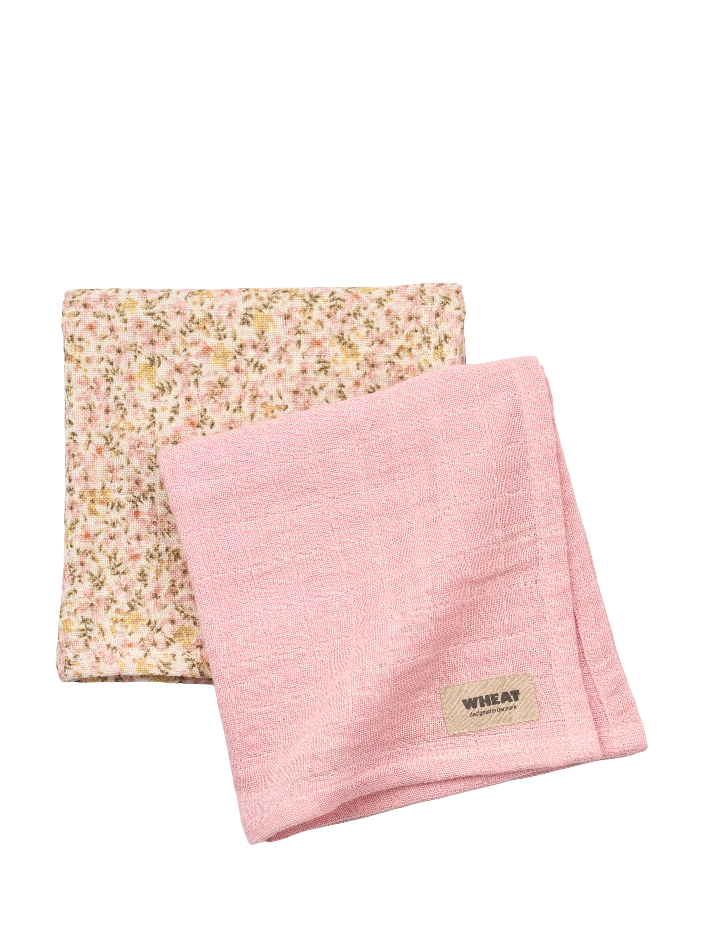 WHEAT baby muslin cloths pack of 2 coral blush 65cm, UK version