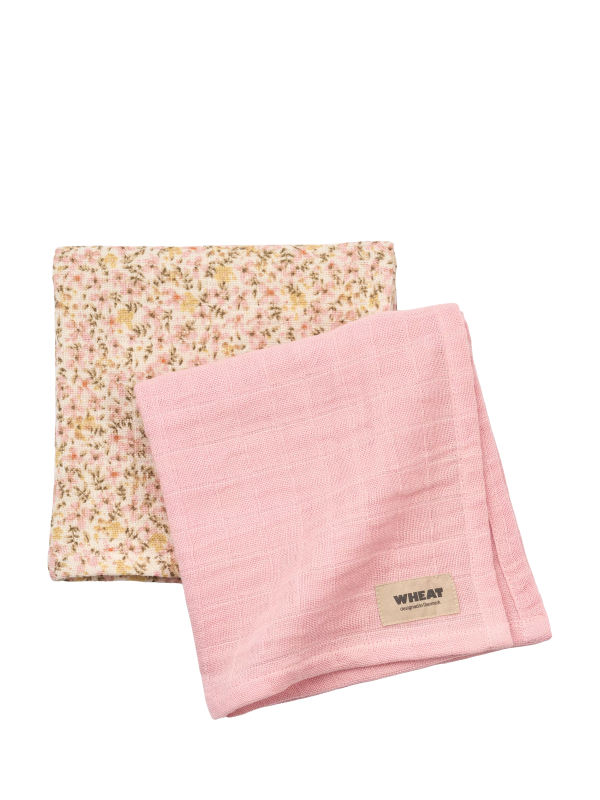 WHEAT baby muslin cloths pack of 2 coral blush 65cm, UK version