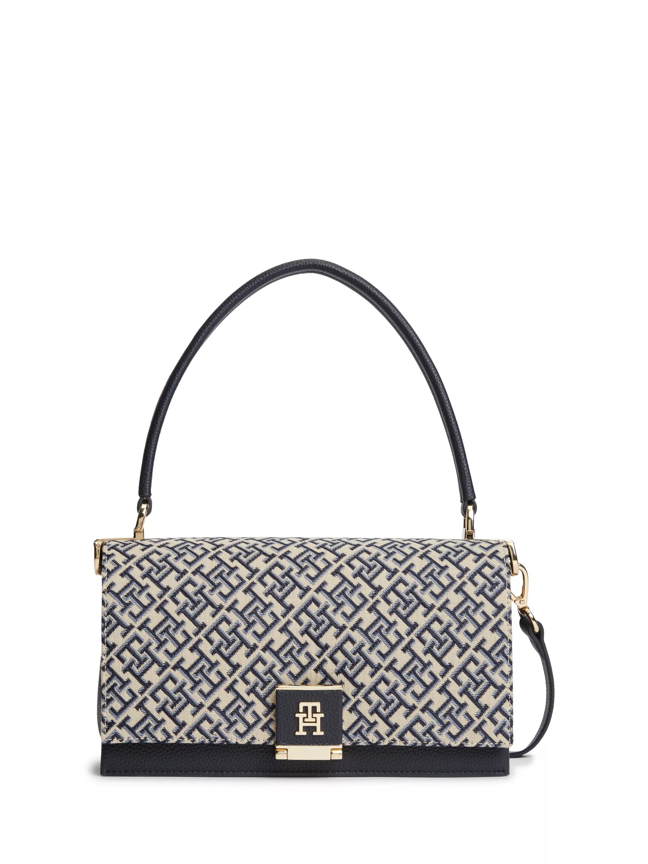 Tommy Hilfiger monogram jacquard crossbody bag in navy blue, UK version
