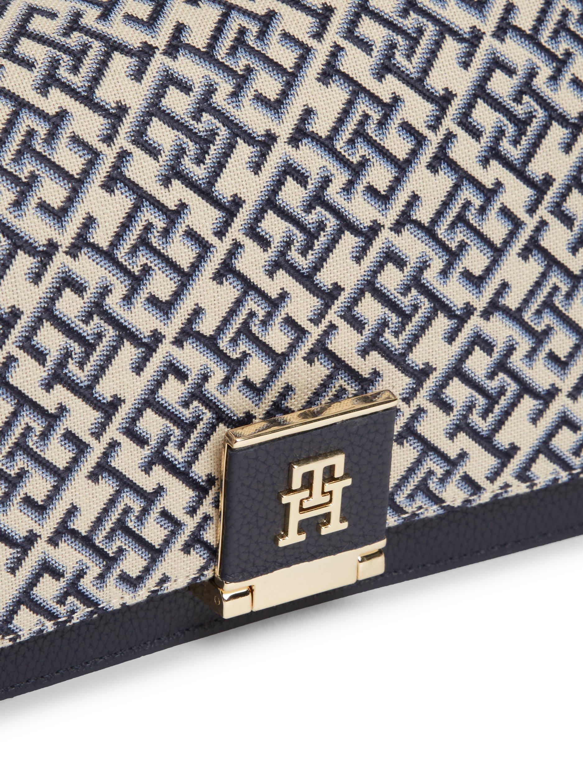 Tommy Hilfiger monogram jacquard crossbody bag in navy blue, UK version