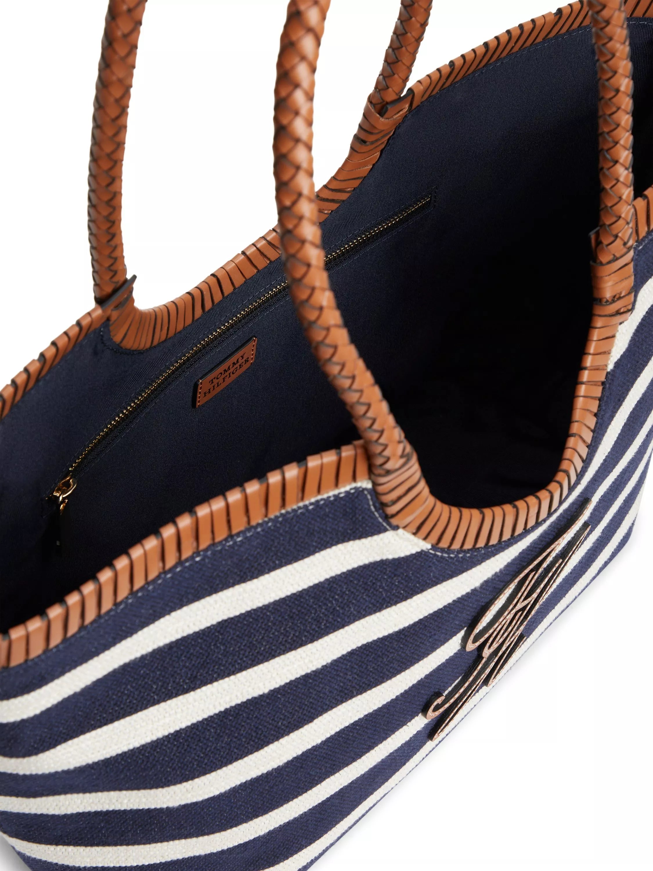 Tommy Hilfiger navy blue stripe tote bag (British brand)