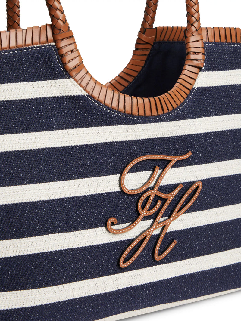 Tommy Hilfiger navy blue stripe tote bag (British brand)