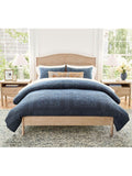 Pottery Barn Medallion quilted duvet cover Indigo king size, UK version