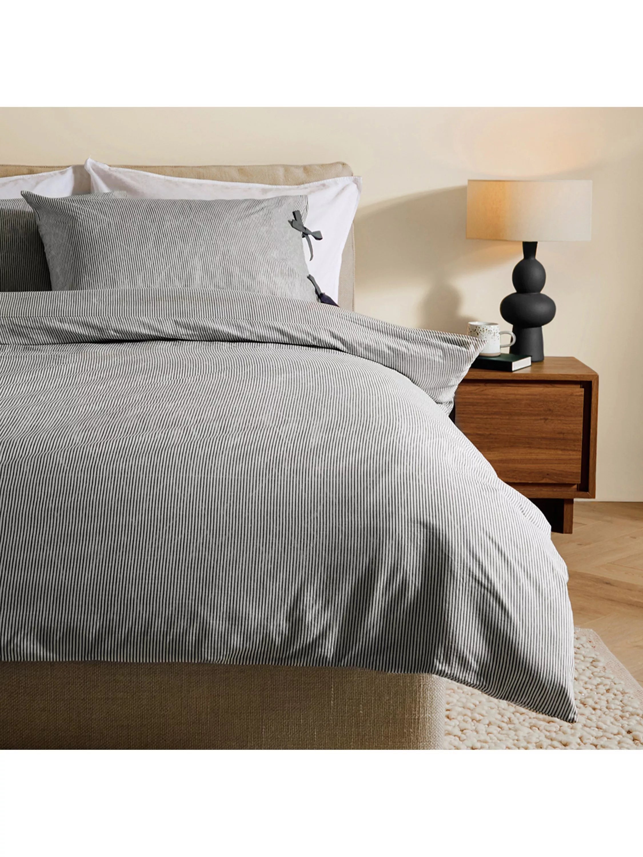 MADE Ansel stripe duvet cover set single, UK version