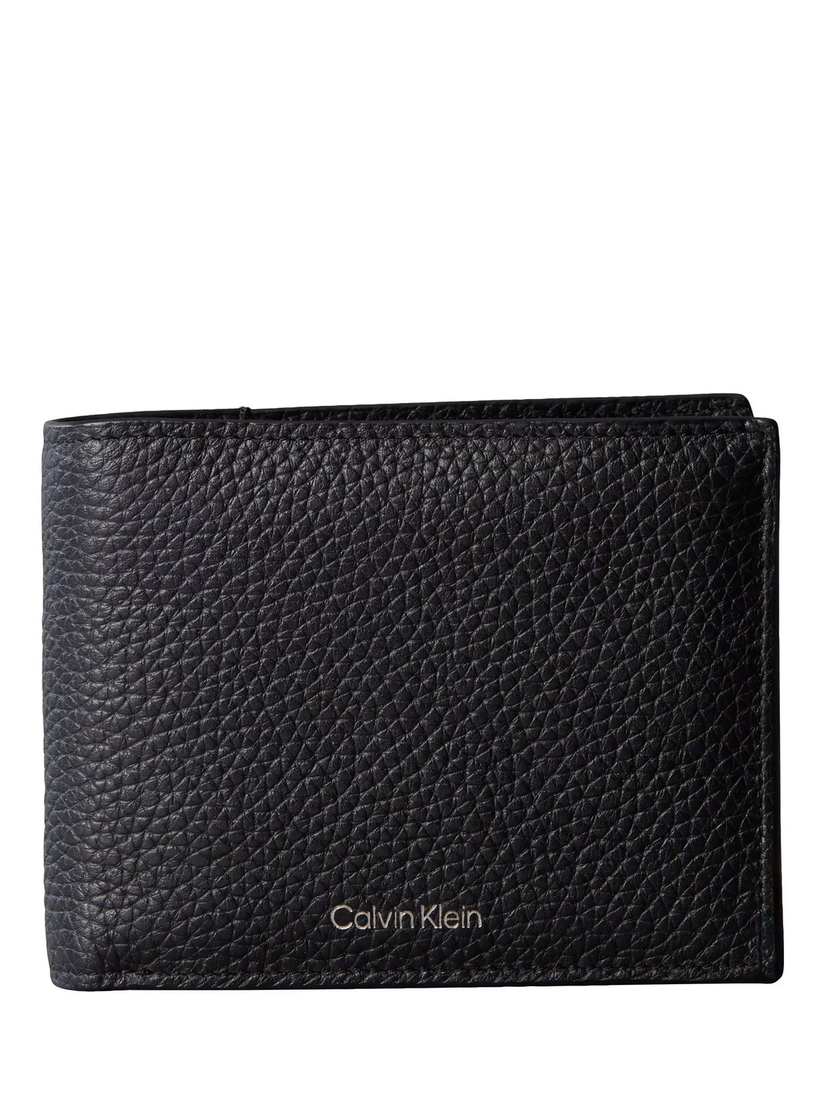 Calvin Klein Foil Embossed Trifold Leather Wallet, Black
