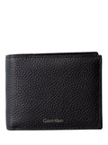 Calvin Klein Foil Embossed Trifold Leather Wallet, Black