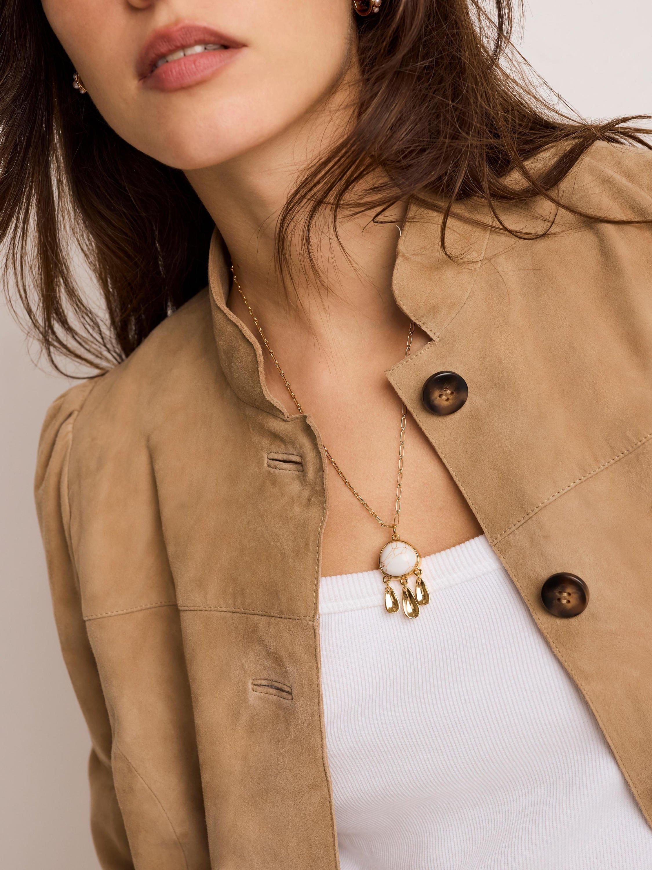 Mint Velvet gold triple drop pendant necklace (British brand)