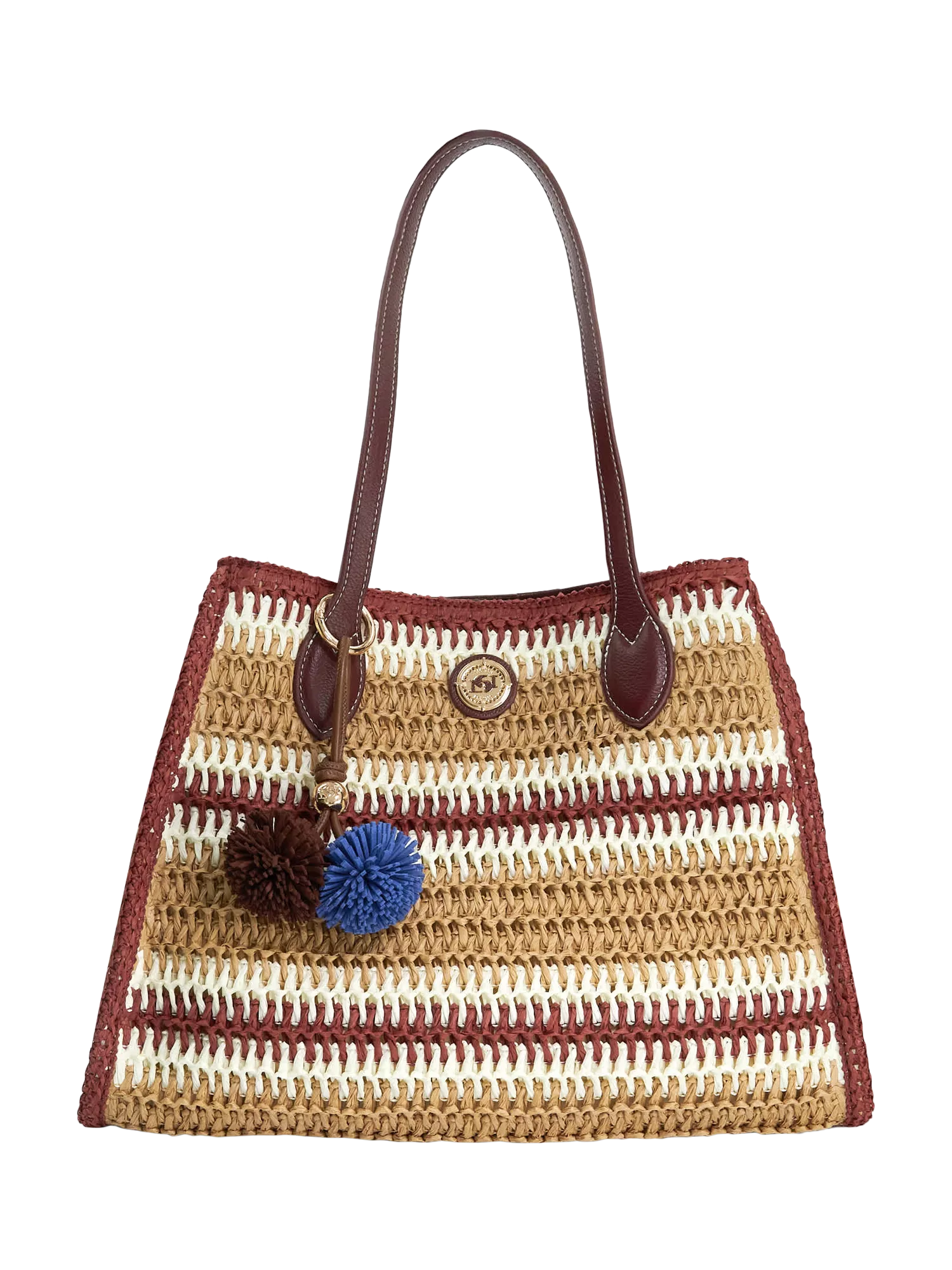 Dune London Devotedly burgundy raffia tote bag, UK version