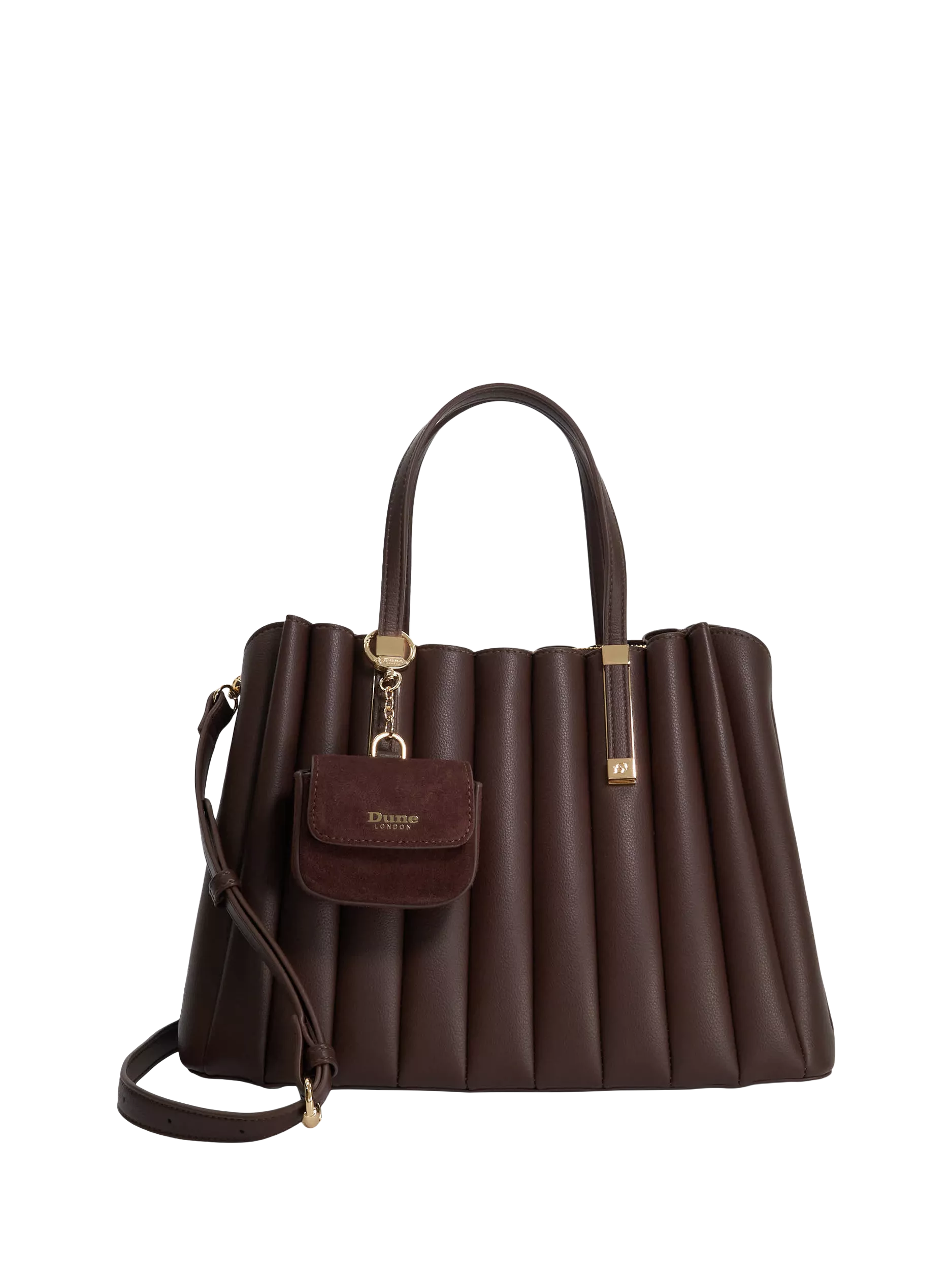 Dune London tote bag Dolly pleated brown - British product