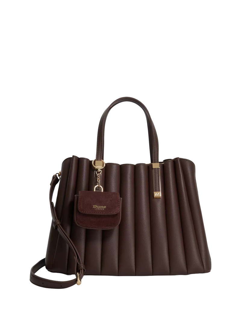 Dune London tote bag Dolly pleated brown - British product