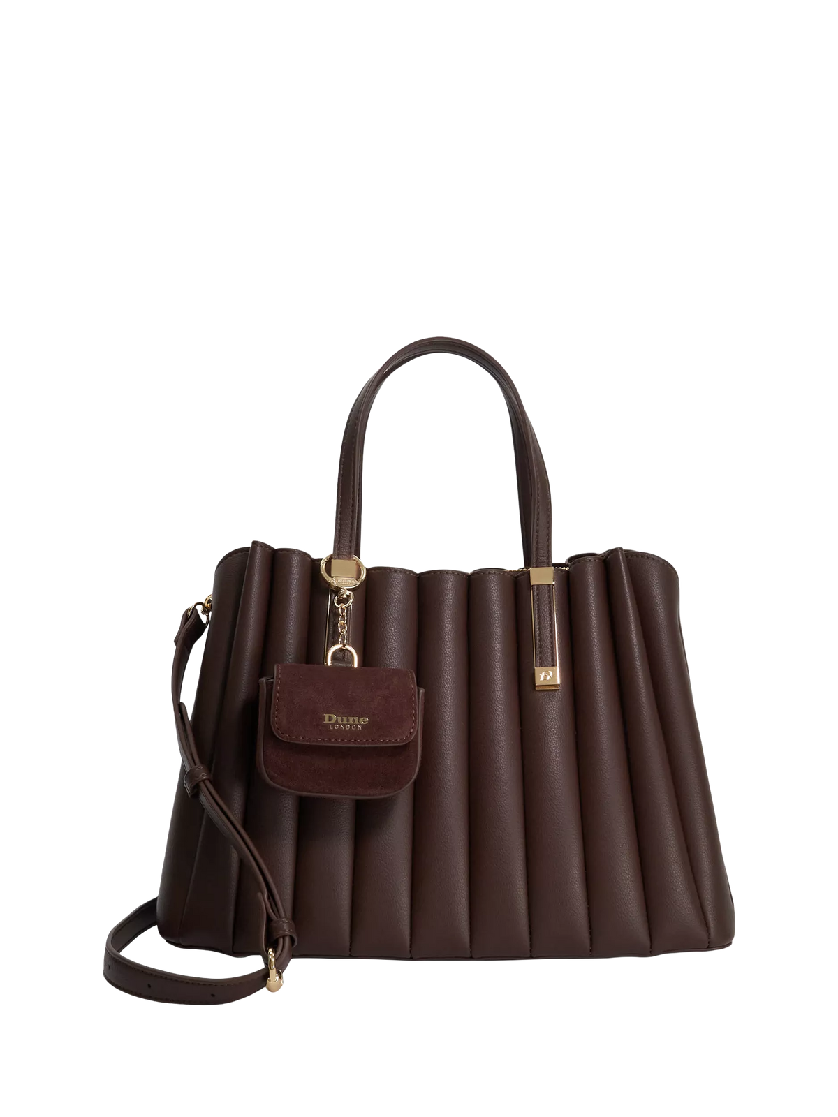 Dune London tote bag Dolly pleated brown - British product