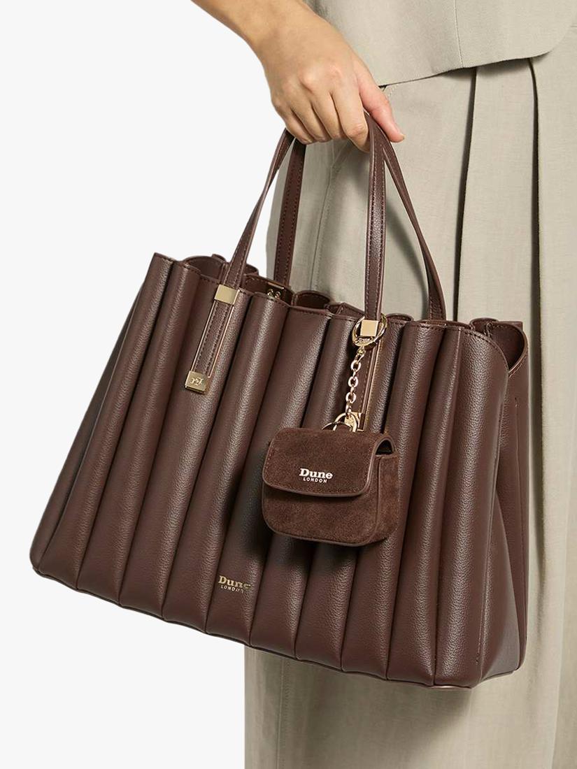 Dune London tote bag Dolly pleated brown - British product