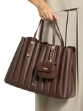 Dune London tote bag Dolly pleated brown - British product