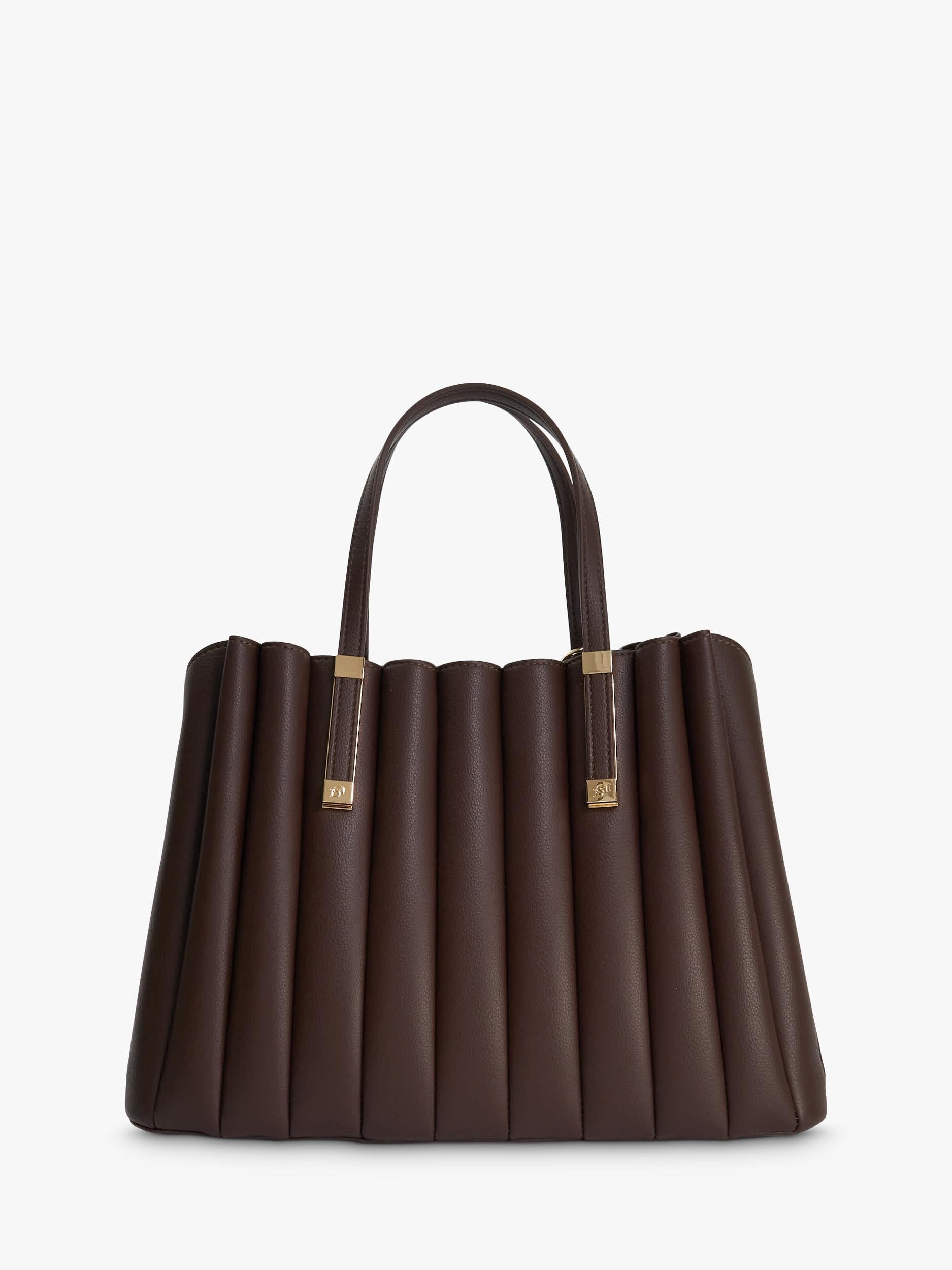 Dune London tote bag Dolly pleated brown - British product