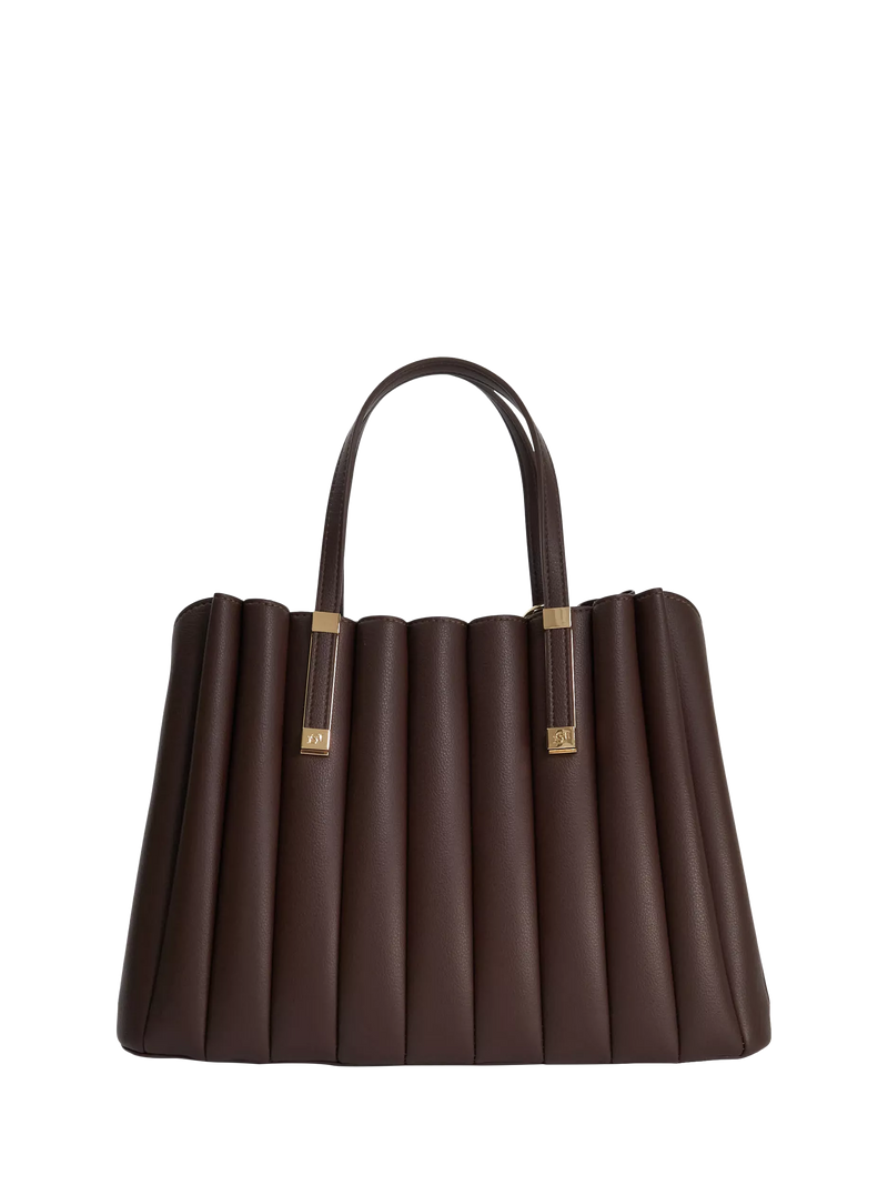 Dune London tote bag Dolly pleated brown - British product
