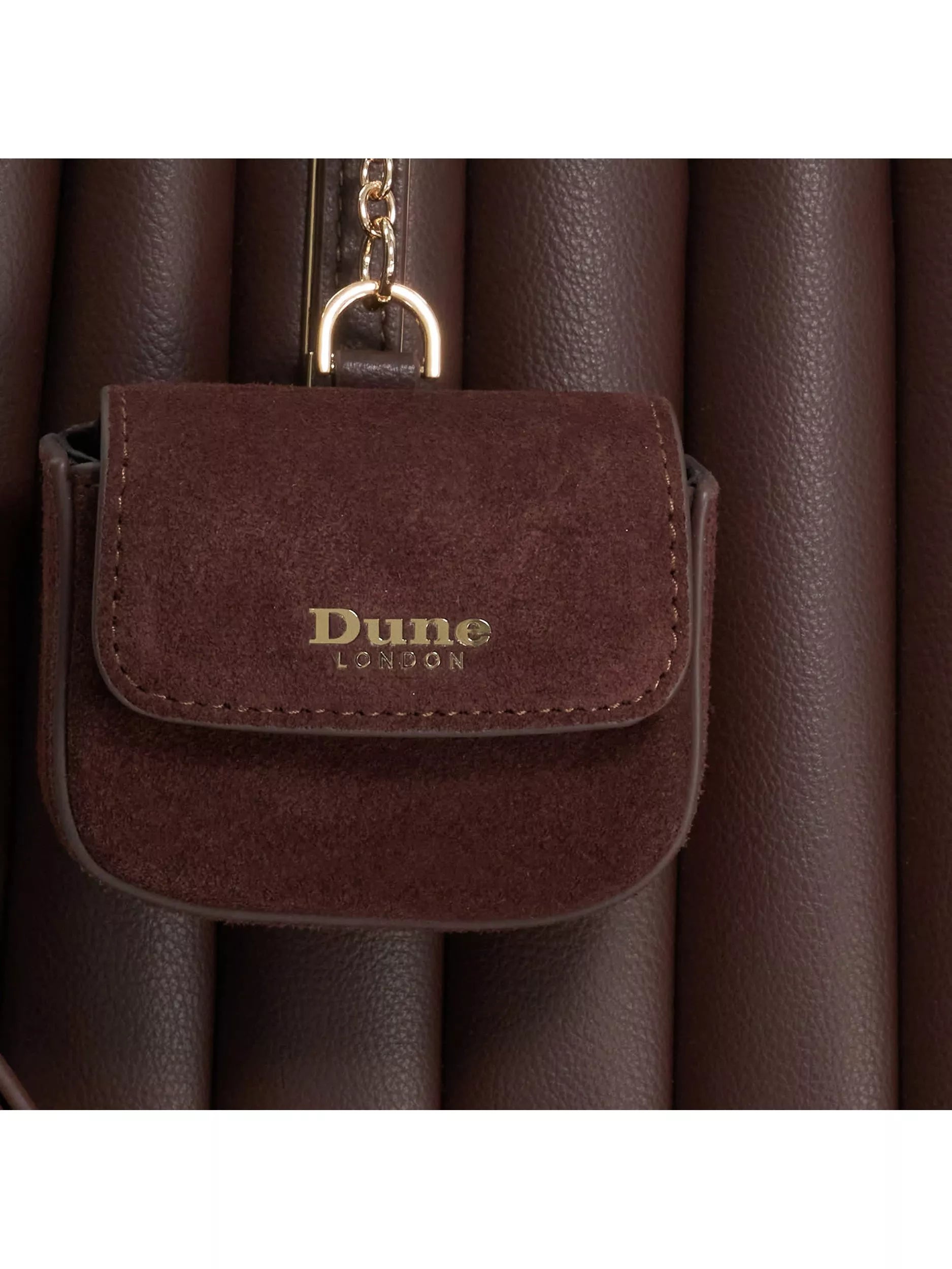 Dune London tote bag Dolly pleated brown - British product
