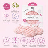 Erase Your Face reusable pink popcorn cleansing pads 4 pack (British brand)