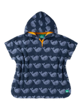 Little Green Radicals baby whale towel poncho blue, UK version
