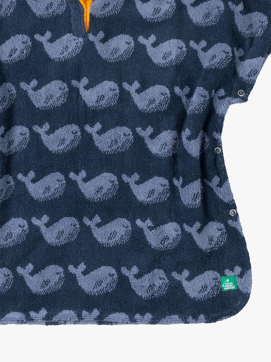Little Green Radicals baby whale towel poncho blue, UK version