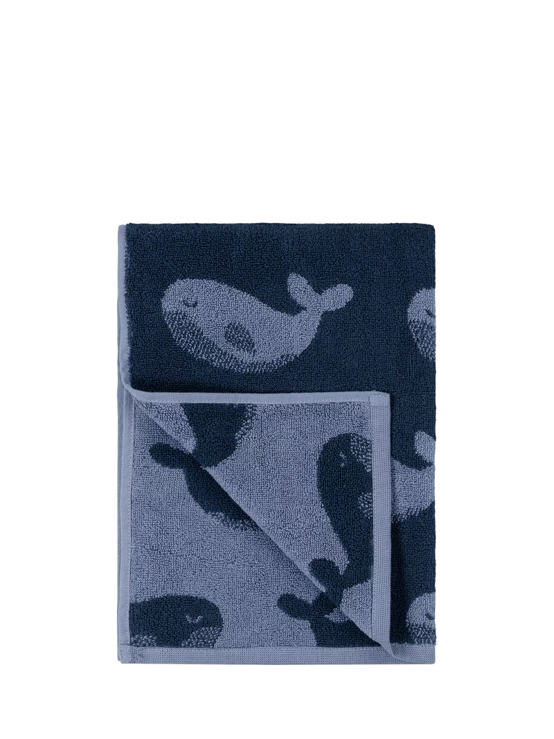 Little Green Radicals whale hooded towel blue, imported from the UK