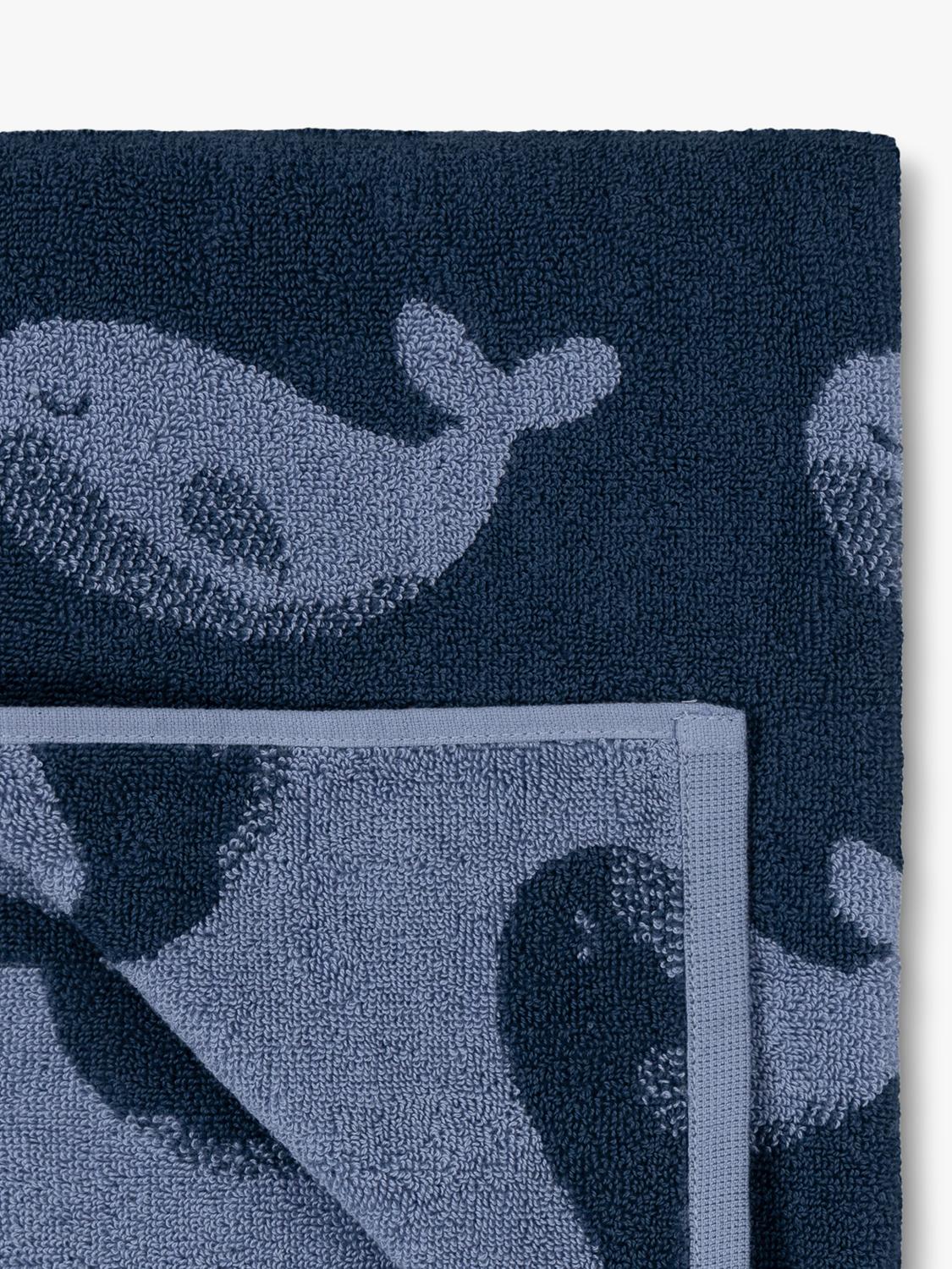 Little Green Radicals whale hooded towel blue, imported from the UK
