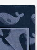 Little Green Radicals whale hooded towel blue, imported from the UK