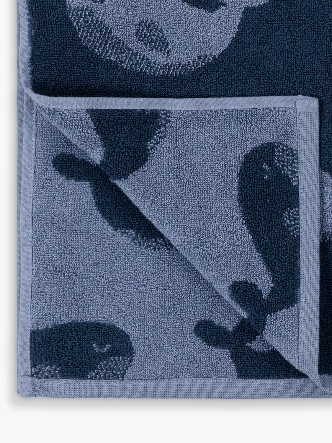Little Green Radicals whale hooded towel blue, imported from the UK