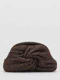Mango woven knot crossbody clutch bag chocolate (British brand)