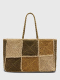 Whistles patchwork straw tote bag multi - British product