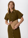 Whistles woven suede clutch bag neutral - British product