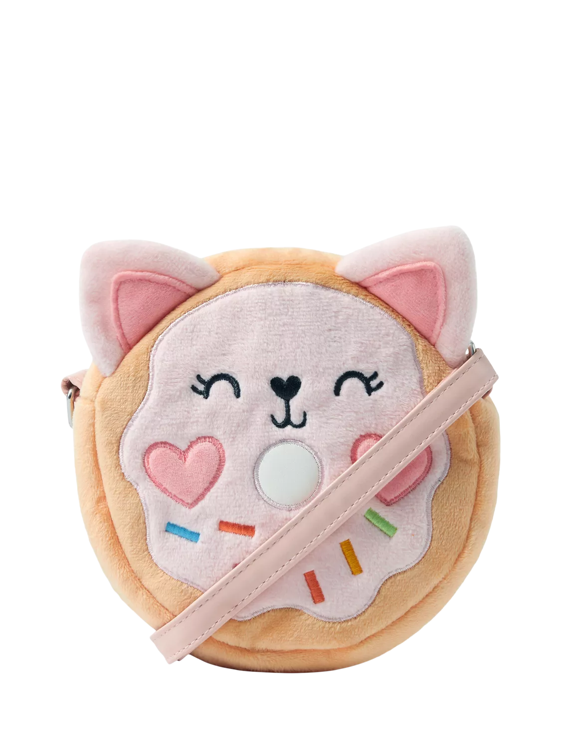 Angels by Accessorize kids plush doughnut crossbody bag pink - British product