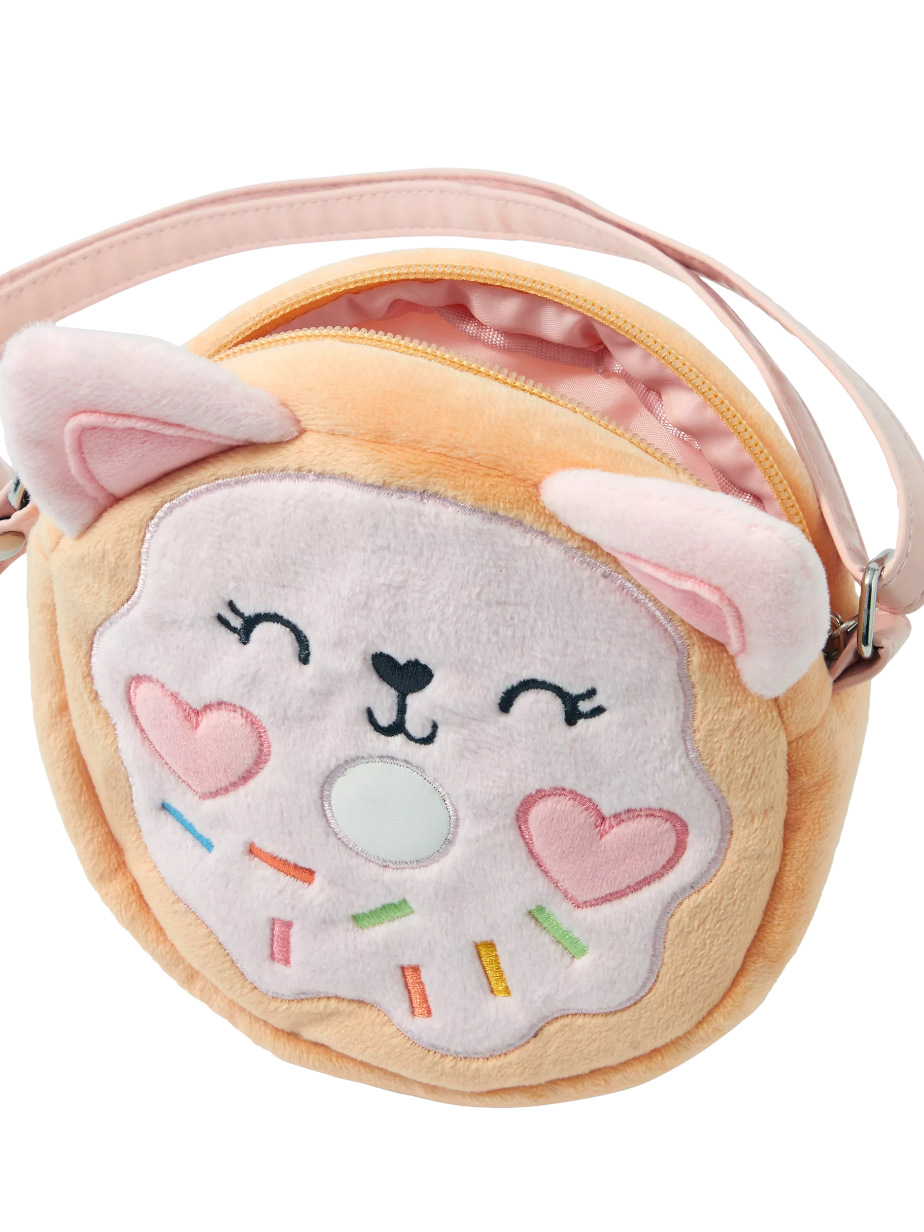 Angels by Accessorize kids plush doughnut crossbody bag pink - British product