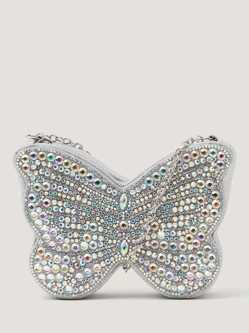 Monsoon kids diamanté butterfly bag silver, UK version