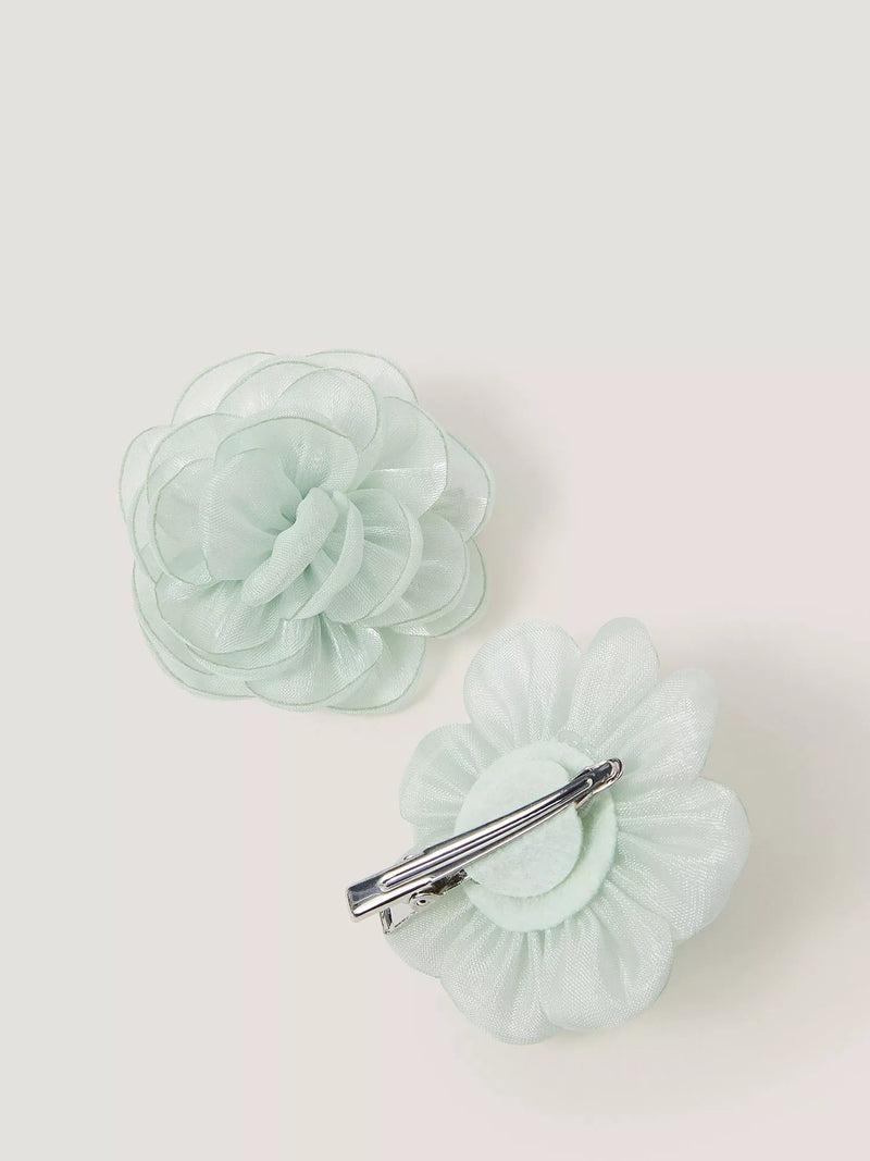 Monsoon hair clips bridesmaid flower sage pack of 2, imported from the UK