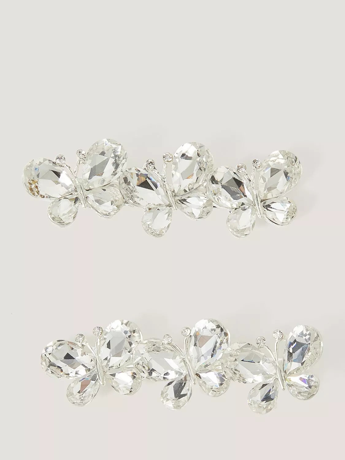 Monsoon kids butterfly hair clips pack of 2 silver, UK version