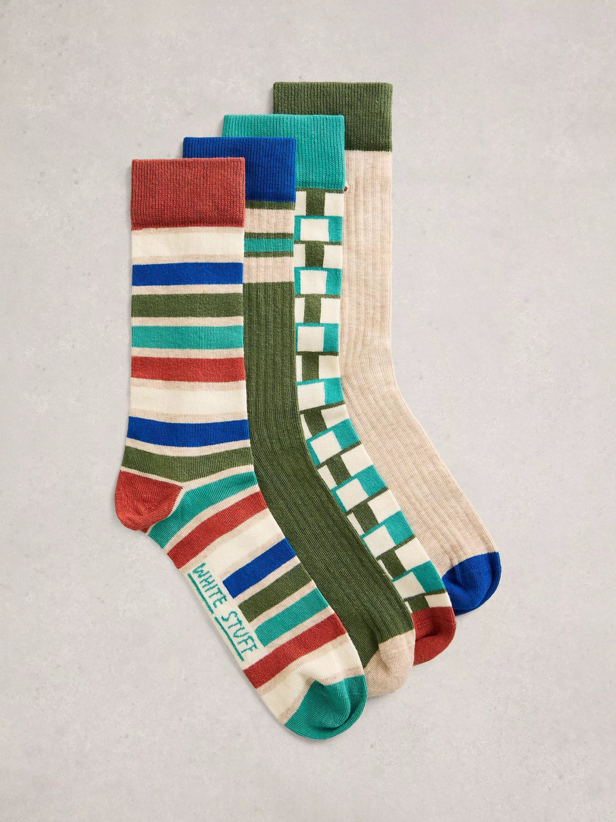 White Stuff patterned socks pack of 4, imported from the UK