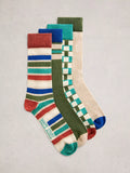White Stuff patterned socks pack of 4, imported from the UK