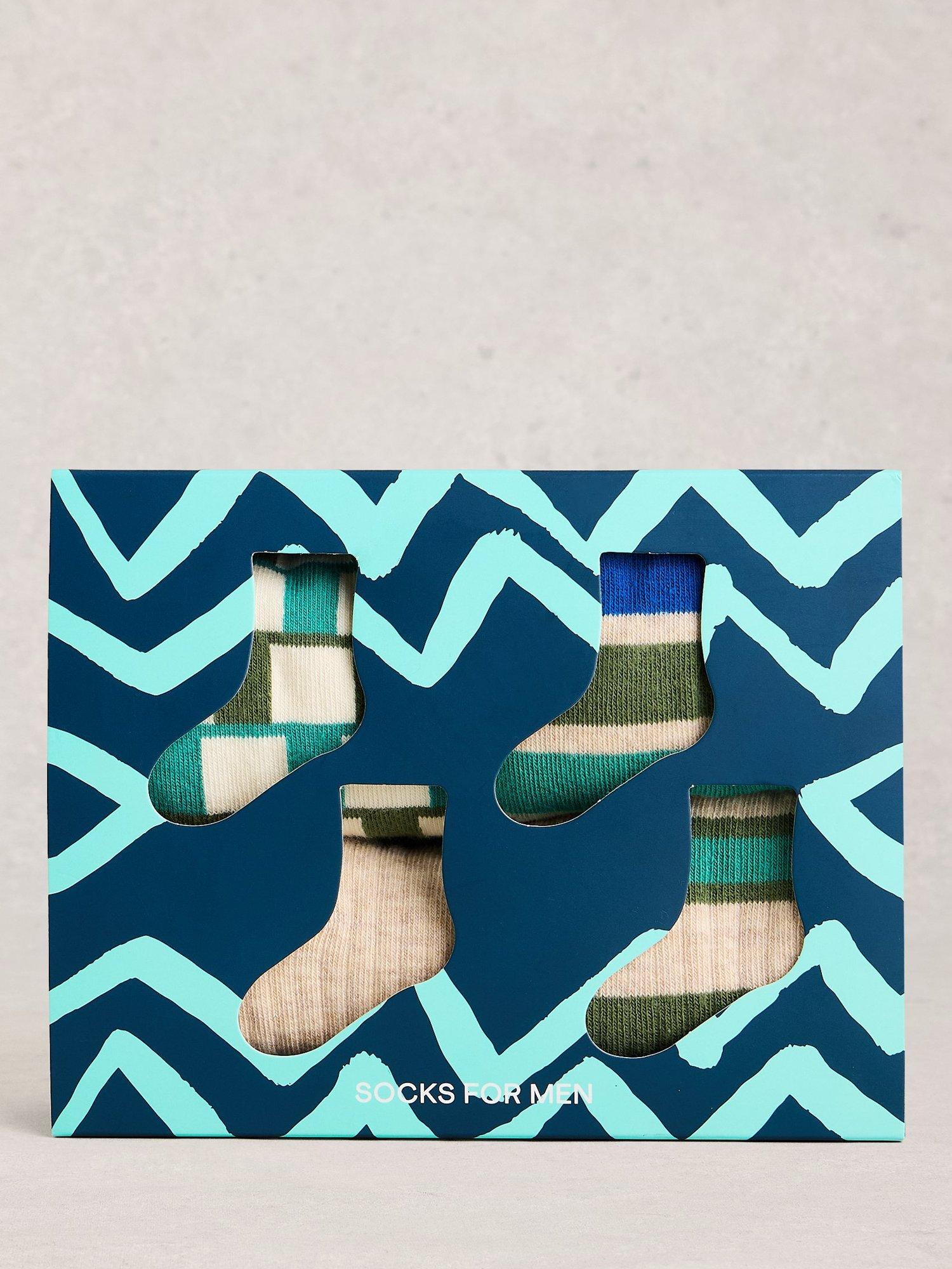 White Stuff patterned socks pack of 4, imported from the UK