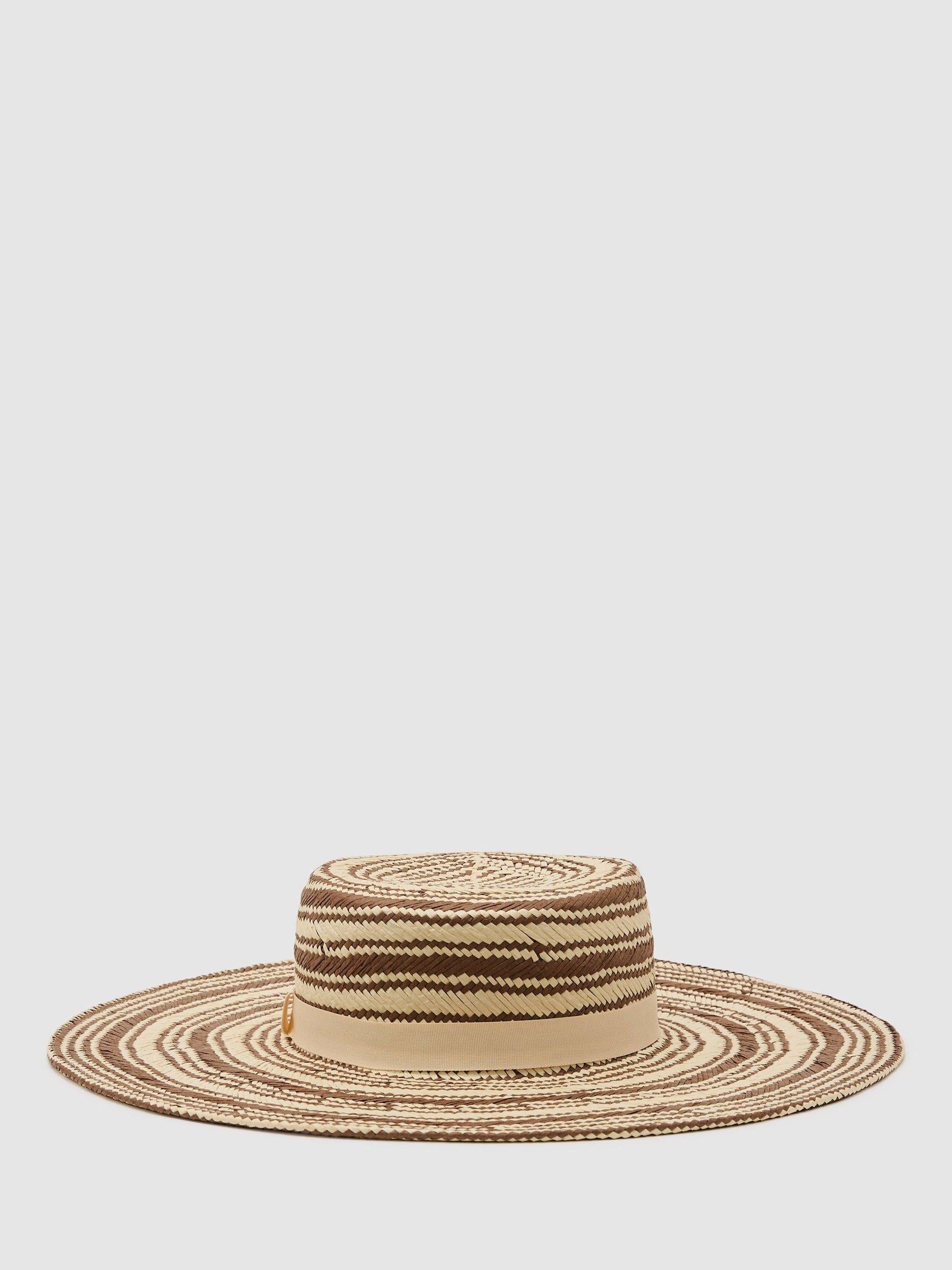 Reiss Tatiana stripe straw hat, UK version