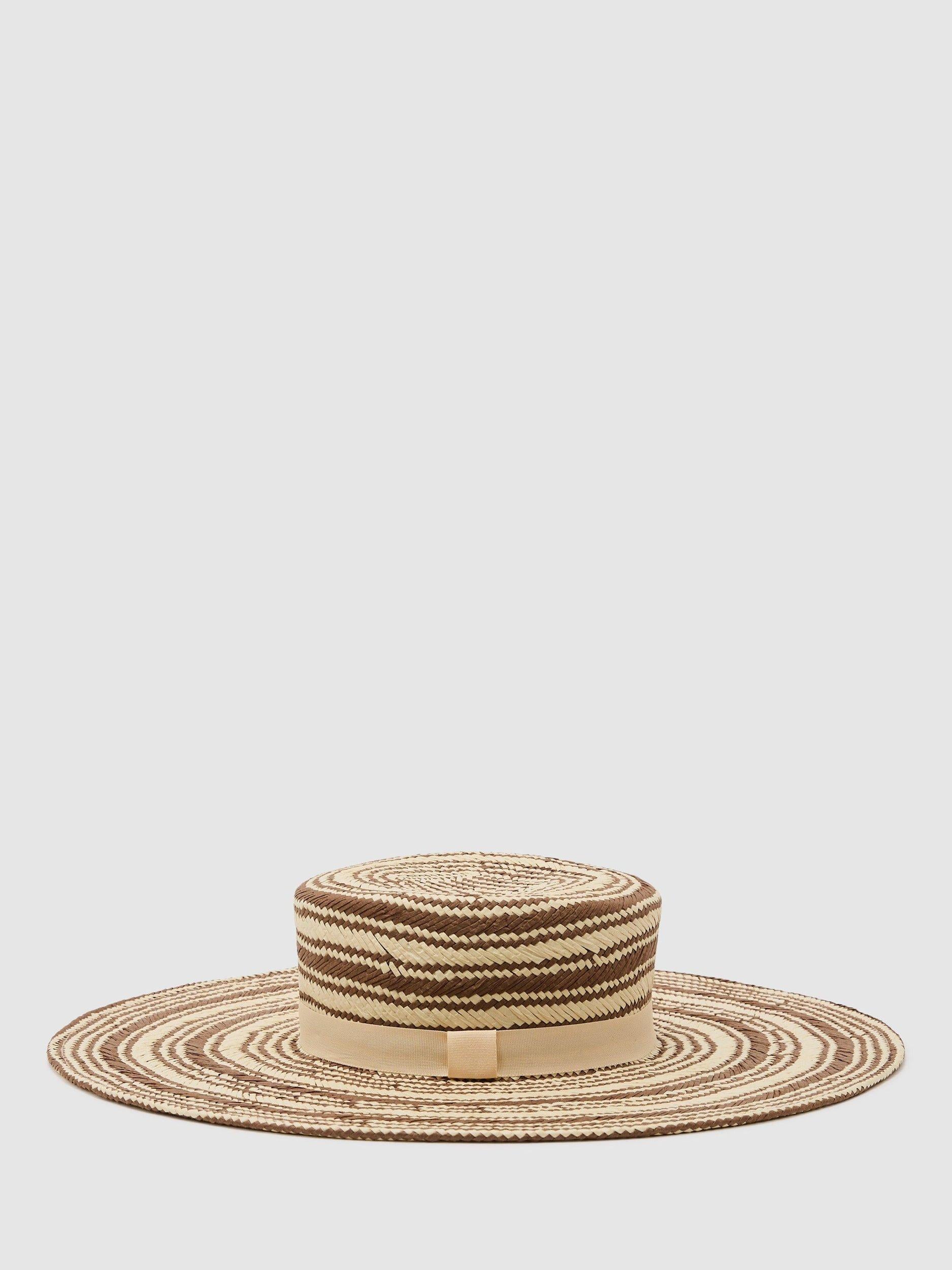 Reiss Tatiana stripe straw hat, UK version