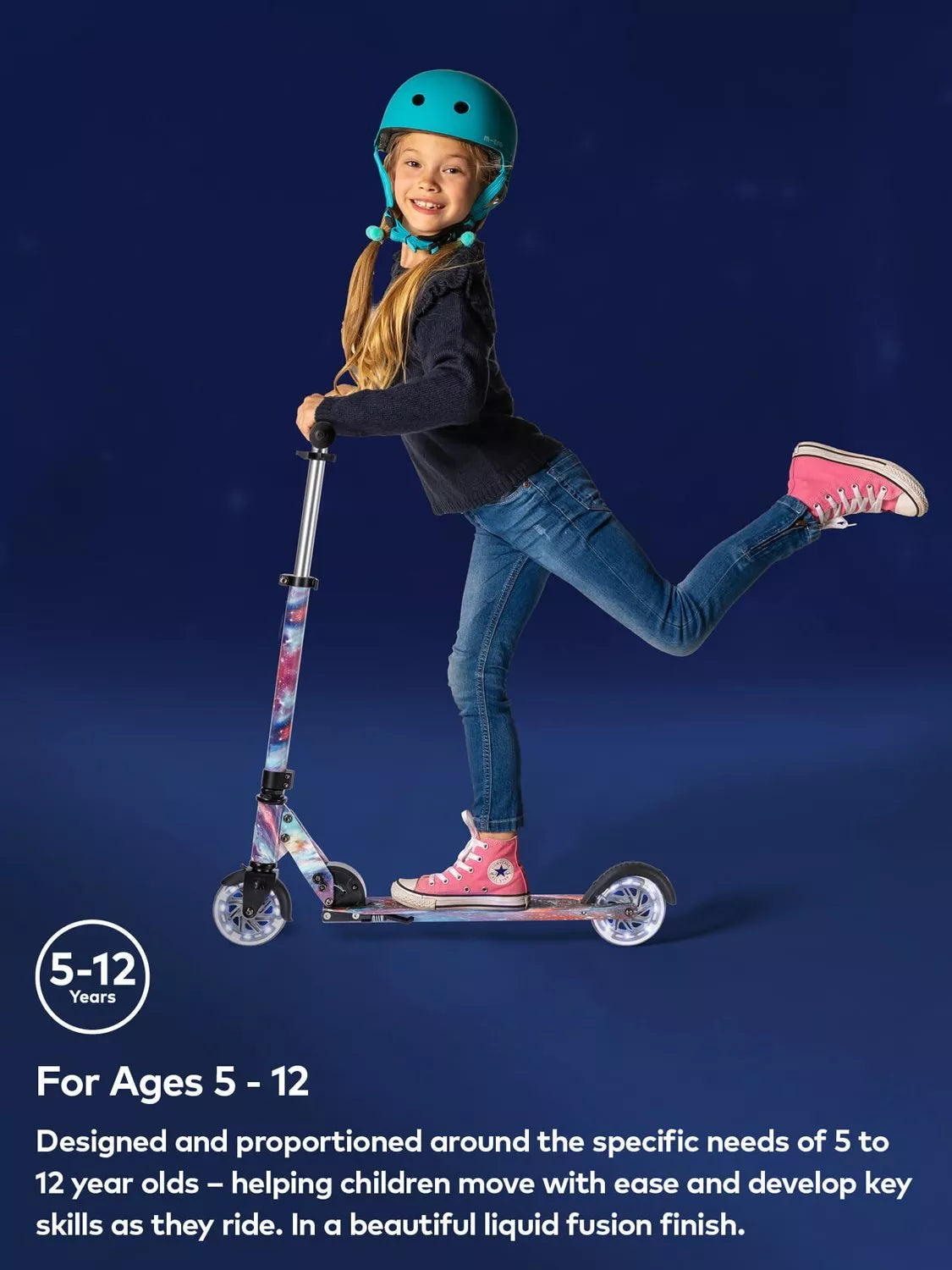 Micro Scooters Sprite LED Intercosmic scooter with glow-in-the-dark frame, imported from the UK