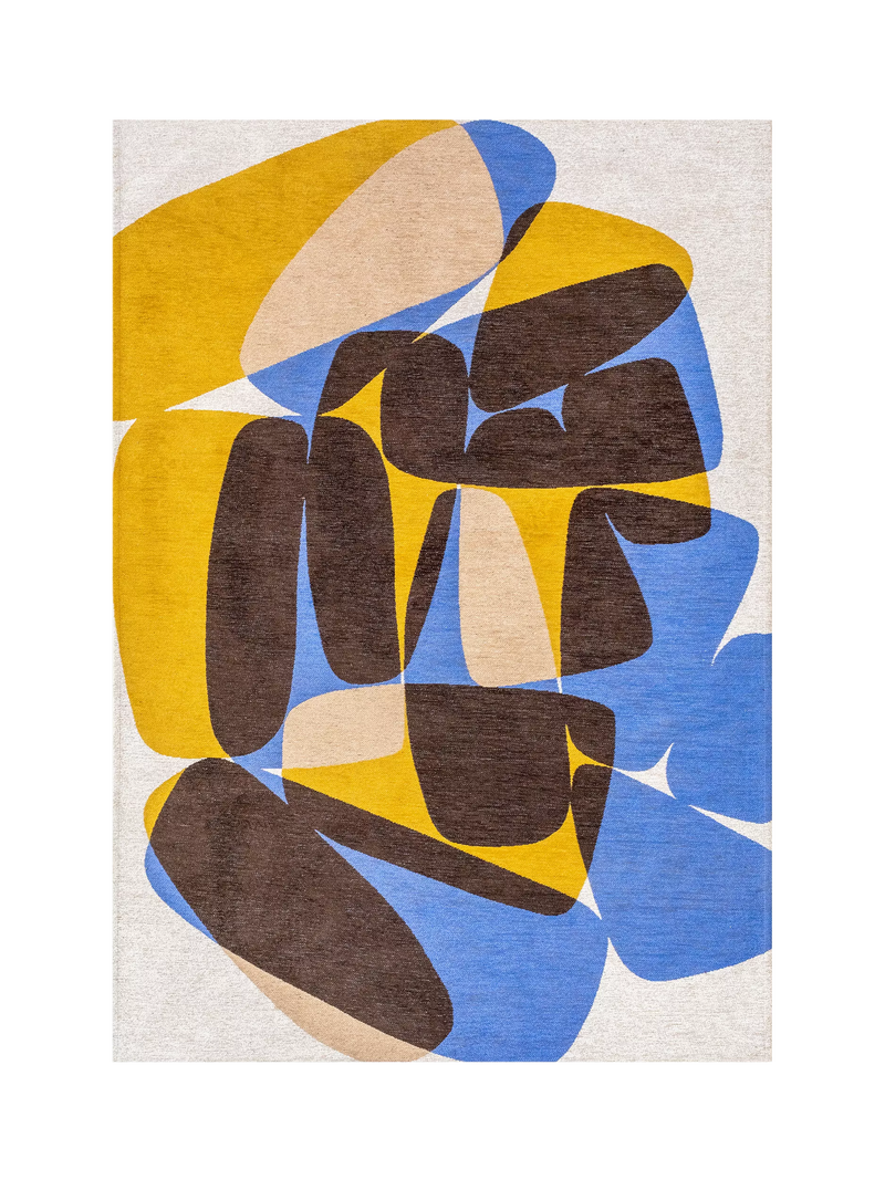 Louis De Poortere Stones abstract rug blue, UK version